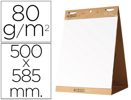 Bloc congreso Bi-Office 20 hojas 50x58,5cm. liso 80g/m² autoadhesivo